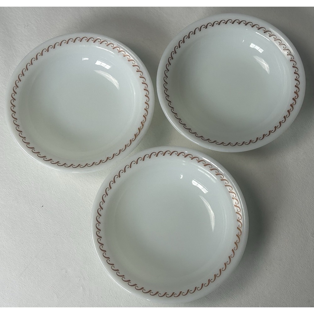 VTG PYREX TABLEWARE CORNING REGENCY BROWN #706 DIPPING SAUCE BOWLS SET OF 3